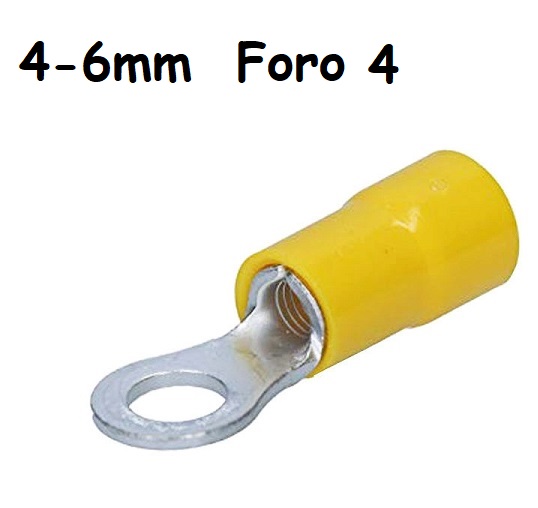 Capicorda a Occhiello Giallo 4-6mm Foro 4